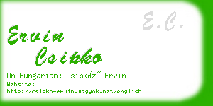 ervin csipko business card